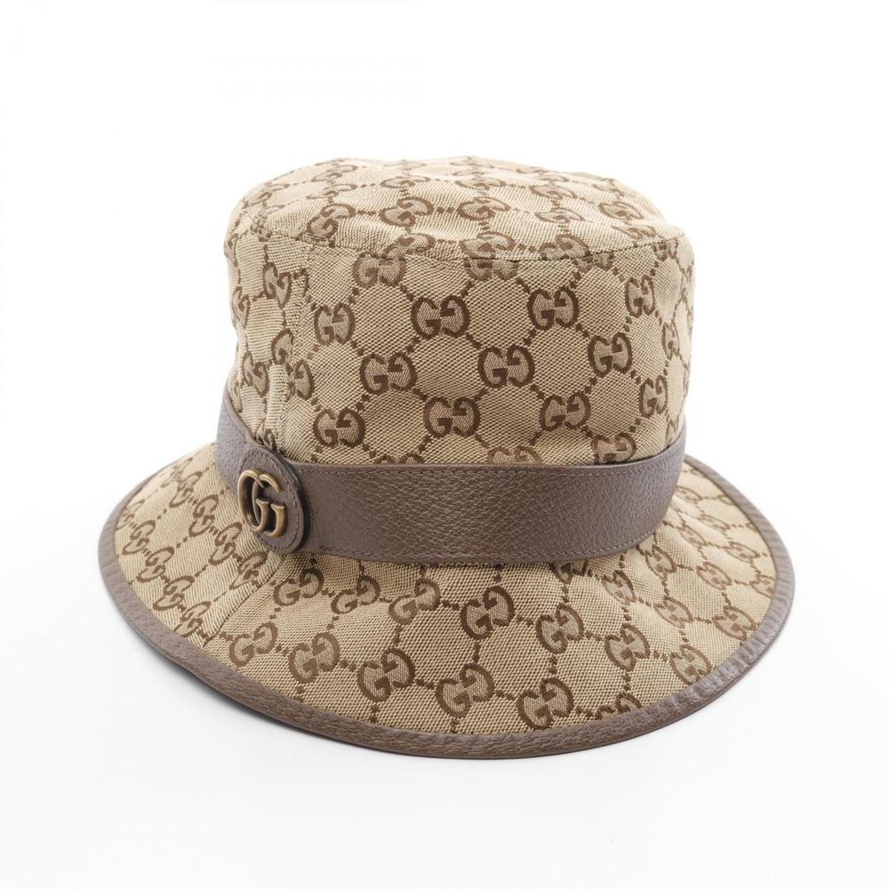Gucci Fedora Hat GG Marmont Beige Brown